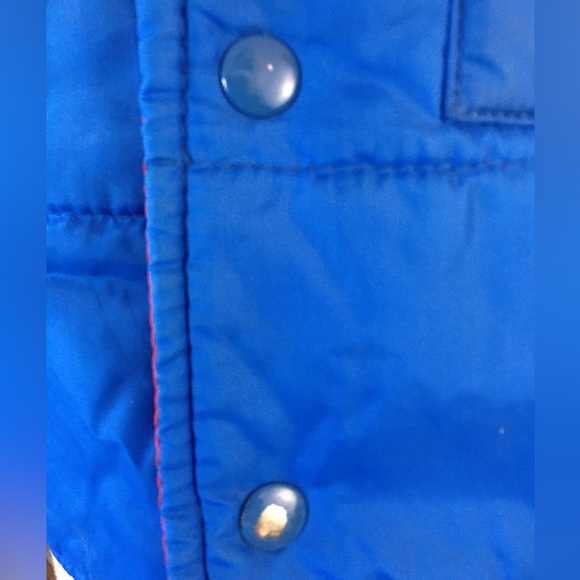 Vintage 70s 80s Just Boys Blue Yellow Red Winter Puffer Vest Stripes 16 - Picture 6 of 9